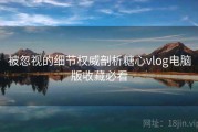 被忽视的细节权威剖析糖心vlog电脑版收藏必看