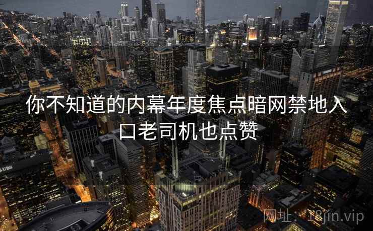 你不知道的内幕年度焦点暗网禁地入口老司机也点赞